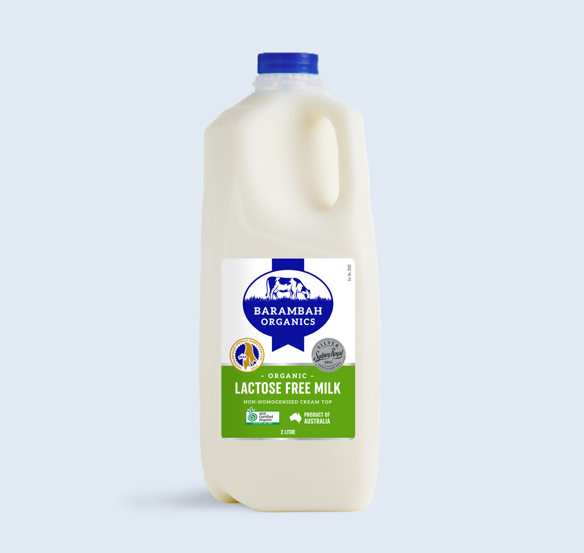2 Liters of Lactose Free Milk - Barambah Lactose Free Milk - Barambah Organics