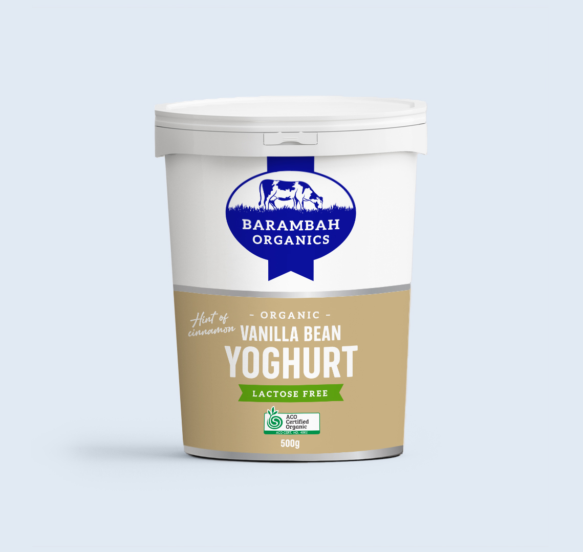 500g of Vanilla Bean Yoghurt - Organic Natural Yoghurt - Barambah Organics